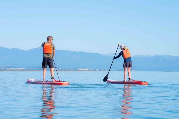 Having a paddleboarding lesson with Paddle Nelson at Tahunanui beach