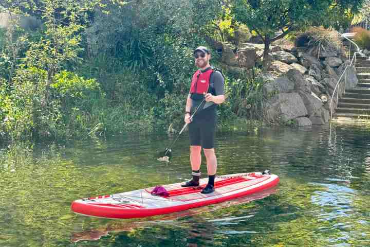 Paddleboarding on the River Maitai in Nelson